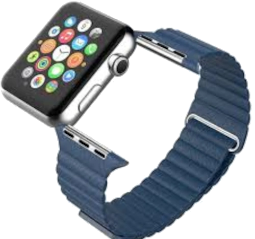 Apple Watch 42mm SS Bright Blue Leather Loop MJ452LL/A watch