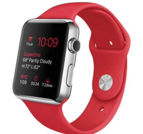 Apple Watch 42mm SS Red Sport Band MLLE2LL/A watch