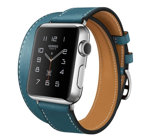 Apple Watch Hermes Double Tour 38mm SS Capucine Leather Band MLC22LL/A watch