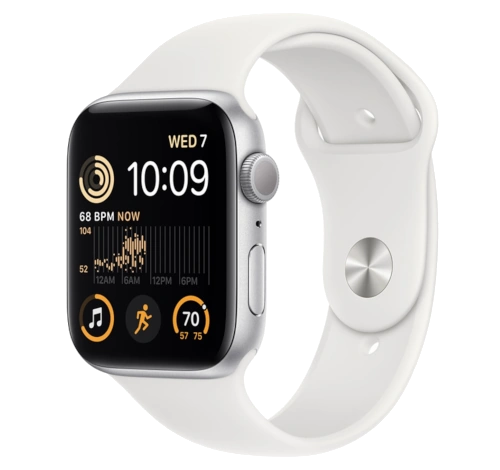 Apple Watch SE Nike 44mm Silver Aluminum Nike Sport Loop A2352 GPS Only watch
