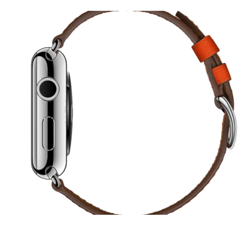 Apple Watch Series 2 Hermes 42mm SS Feu Epsom Leather Single Tour Band MNQ22LL/A watch