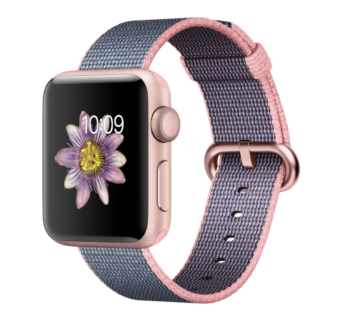Apple Watch Series 2 Sport 42mm Rose Gold Aluminum Midnight Blue Sport Band MNPL2LL/A watch
