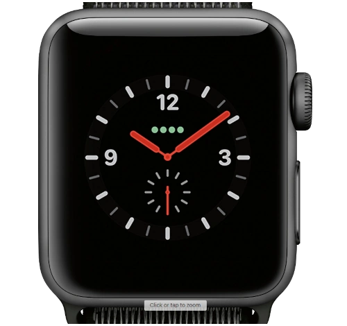 Apple Watch Series 3 38mm Space Gray Aluminum Dark Olive Sport Loop MQJT2LL/A GPS Cellular watch