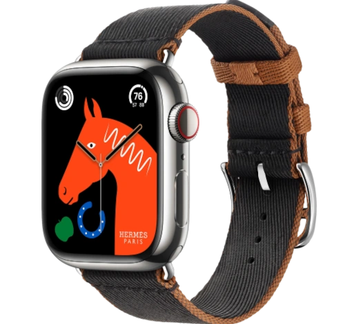 Apple Watch Series 3 Hermes 42mm SS Noir Gala Leather Single Tour Rallye MQLU2LL/A GPS Cellular watch