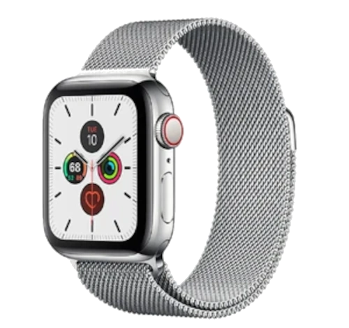 Apple Watch Series 5 40mm Silver Aluminum Fabric Sport Loop GPS Cellular watch