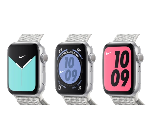 Apple Watch Series 5 Nike 44mm Silver Aluminum Sport Band GPS Only watch