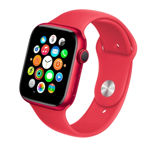 Apple Watch Series 7 41mm Red Aluminum Case with Apple OEM Band A2473 GPS Only watch