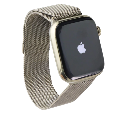 Apple Watch Series 7 45mm Gold Stainless Steel Case with Milanese Loop A2477 GPS Cellular watch