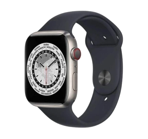 Apple Watch Series 7 45mm Titanium Case with Apple OEM Band A2477 GPS Cellular watch