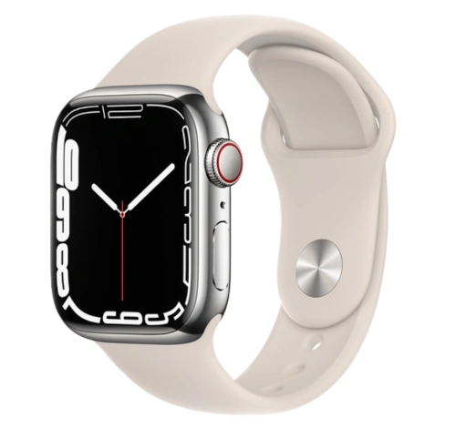 Apple Watch Series 7 Hermes 45mm Silver Stainless Steel Case with Single Tour Deployment Buckle A2477 GPS Cellular watch