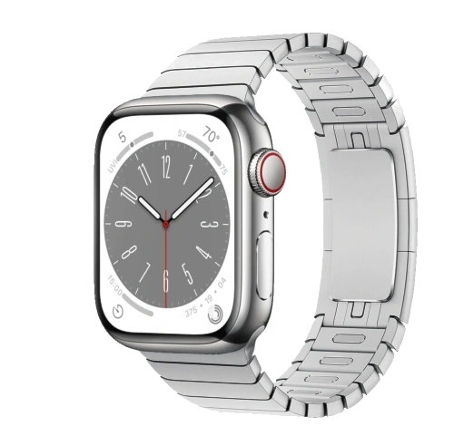 Apple Watch Series 8 41mm Silver Stainless Steel Case with Link Bracelet A2772 GPS Cellular watch