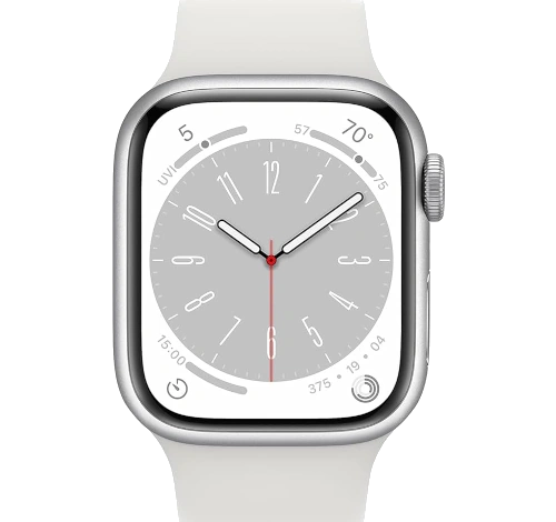Apple Watch Series 8 45mm Silver Stainless Steel Case with Link Bracelet A2774 GPS Cellular watch