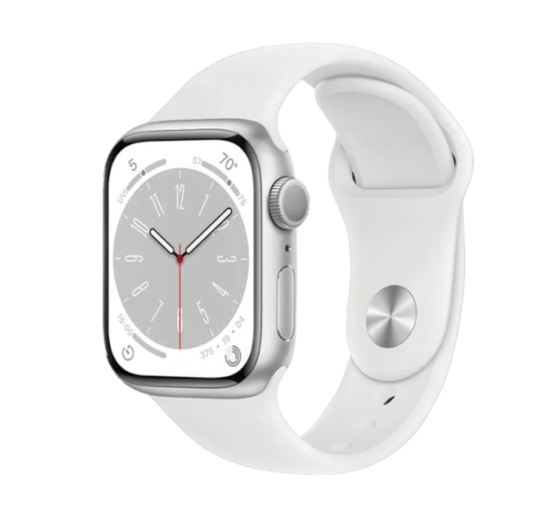 Apple Watch Series 8 45mm Silver Stainless Steel Case with OEM Band A2774 GPS Cellular watch