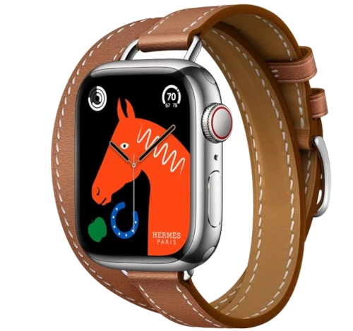 Apple Watch Series 8 Hermes 41mm Silver Stainless Steel Case with Gourmette Double Tour A2772 GPS Cellular watch