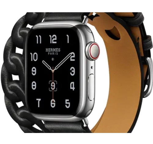 Apple Watch Series 8 Hermes 41mm Silver Stainless Steel Case with Hermes Gourmette Double Tour A2772 GPS Cellular watch