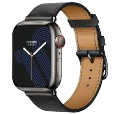 Apple Watch Series 8 Hermes 41mm Space Black Stainless Steel Case with H Diagonal Single Tour A2772 GPS Cellular watch