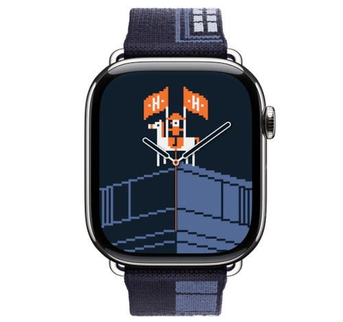 Apple Watch Series 8 Hermes 41mm Space Black Stainless Steel Case with Hermes H Diagonal Single Tour A2772 GPS Cellular watch