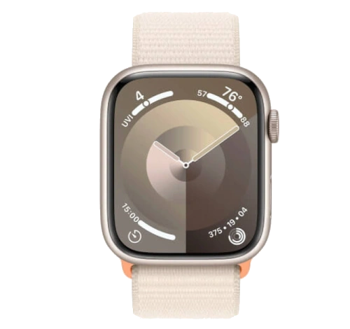 Apple Watch Series 9 41mm Starlight Aluminum Case with Apple OEM Band A2982 GPS Cellular watch