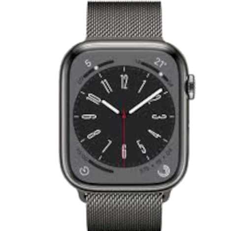 Apple Watch Series 9 45mm Graphite Stainless Steel Case with Milanese Loop A2984 GPS Cellular watch