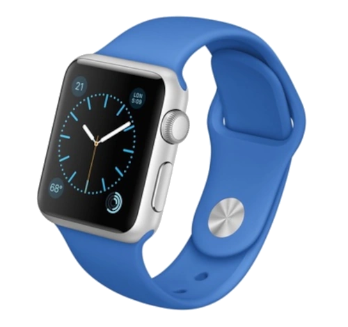 Apple Watch Sport 38mm Silver Aluminum Royal Blue Sport Band MMF22LL/A watch