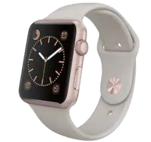 Apple Watch Sport 42mm Rose Gold Aluminum Stone Sport Band MLC62LL/A watch