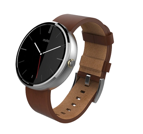 Motorola Moto 360 22mm Leather Band watch